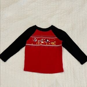 Jumping Beans Red and Black Long Sleeve Mickey Holiday sweatshirt